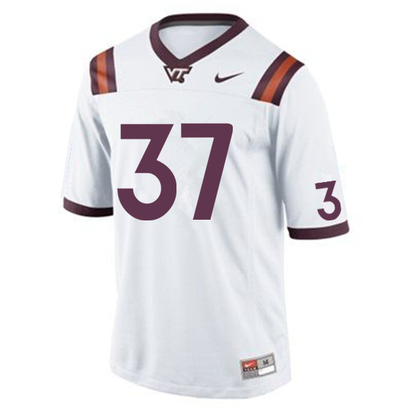 Men #37 Carter Rivenburg Virginia Tech Hokies College Football Jerseys Sale-White